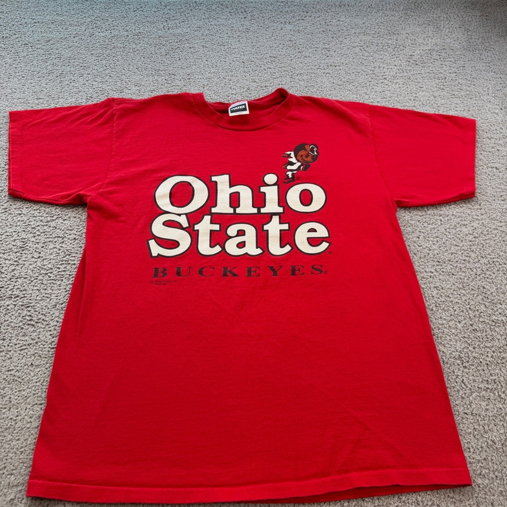 Vintage 90s Tultex Ohio State Buckeyes T-Shirt XL Red Brutus Buckeye NCAA OSU